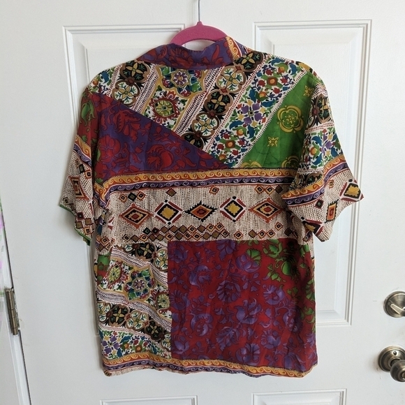 Vintage Chico's Patterned Silk Top - Picture 3 of 3